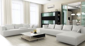 Mitsubishi Electric ductless mini split system in living room